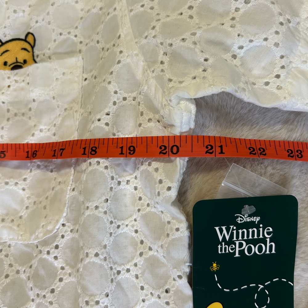 NWT Disney Winnie the Pooh White Eyelet Button Down Shirt - Picture 6 of 7